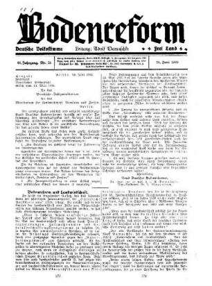 Bodenreform und Landwirtschaft