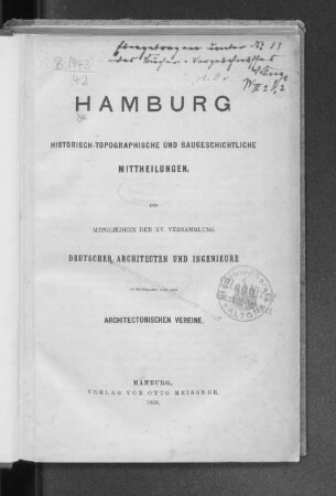 1868: Hamburg und seine Bauten