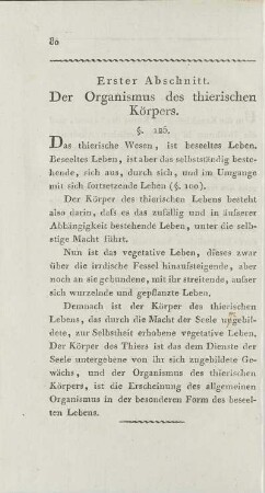 Erster Abschnitt. Der Organismus des thierischen Körpers