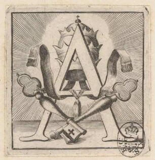 Initiale A (Schlüssel Petri und Tiara)