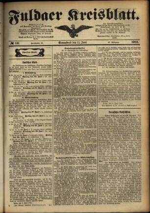 Zweite Ausgabe vom Samstag, den 11. Juni 1910.