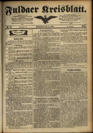 Zweite Ausgabe vom Samstag, den 11. Juni 1910.