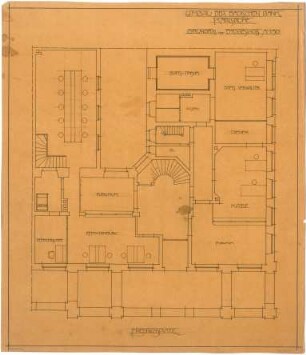 Billing, Hermann; Karlsruhe, Friedrichsplatz 12; Badische Bank, Umbau - Grundriss EG