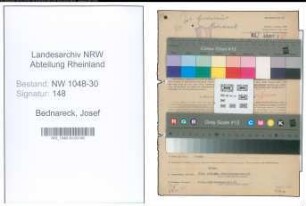 Entnazifizierung Josef Bednareck , geb. 13.01.1906 (Spediteur)