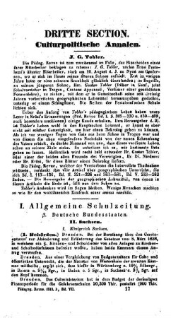 Culturpolitische Annalen : dritte Section