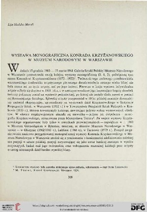 27: Wystawa monograficzna Konrada Krzyżanowskiego w Muzeum Narodowym w Warszawie