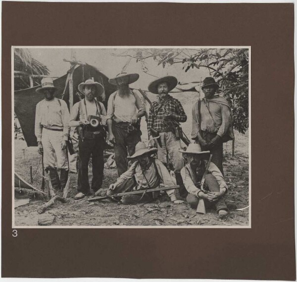 Participants à la deuxième expédition du Xingu en 1887 : "Les hommes".