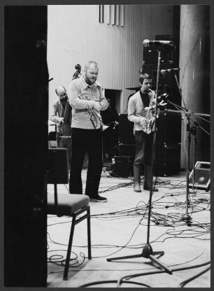 Die Jazz-Musiker Witold Czaikowski, Andrzej Przybielski, Przemysław Gwoździowski beim Jazz Jamboree Warschau 1981