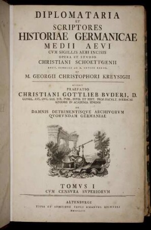 T. 1: Diplomataria Et Scriptores Historiae Germanicae Medii Aevi. Tomvs I