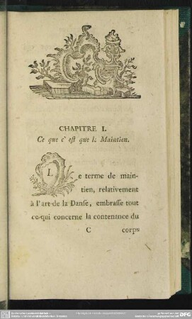 Chapitre I. Ce que c´est que le Maintien