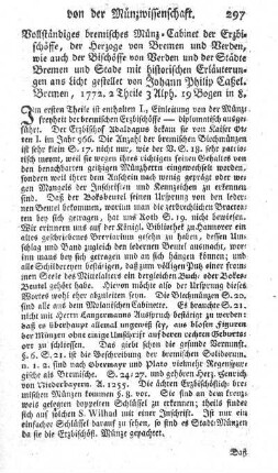 Vollständiges bremisches Münz-Cabinet. T.1.2.