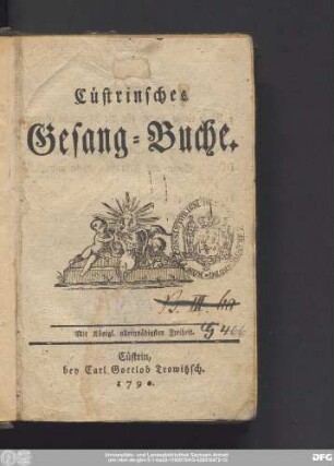 Cüstrinsches Gesang-Buche