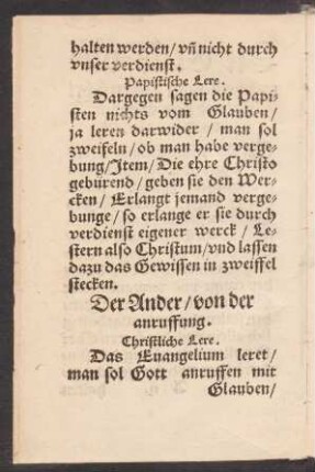 Der Ander/ von der anruffung.