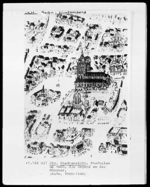 Ulm, Stadtplan für die Gegend um das Münster