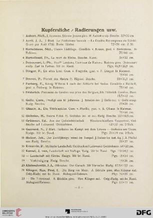 Kupferstiche/ Radierungen usw. (Nr. 1-41)