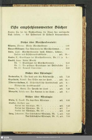 Liste empfehlenswerter Bücher