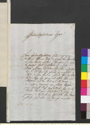 Brief von Küffner, Abraham Wolfgang an Goethe, Johann Wolfgang von