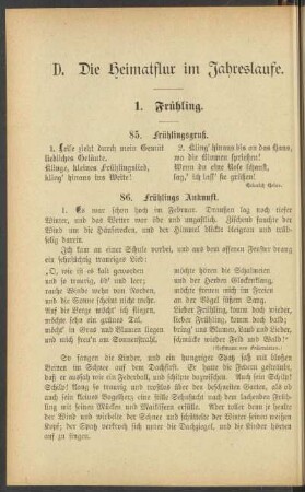 D. Die Heimatflur im Jahreslaufe