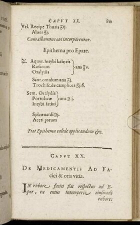 Caput XX. De Medicamentis Ad Facici & oris vitia.