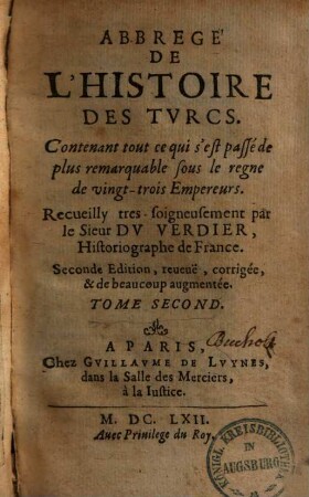 Abbregé de l'histoire des Turcs, 2