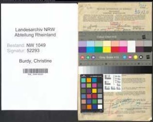 Entnazifizierung Christine Burdy , geb. 11.02.1888 (Lehrerin)