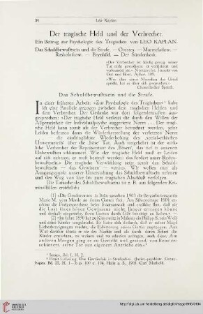 4: Der tragische Held und der Verbrecher