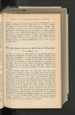 Der grüne Donnerstag und der Karfreitag im Volksglauben.
