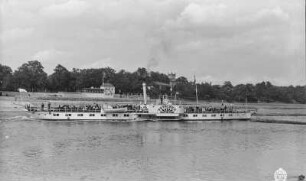 Personen-Seitenraddampfer "Tetschen" (1892, Werft Blasewitz) bei Dresden-Johannstadt
