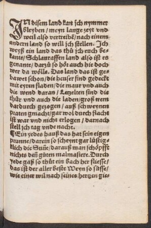 JN disem land kan jch nymmer || bleyben/ meyn lange zeyt vnd || weil also vertreibe/