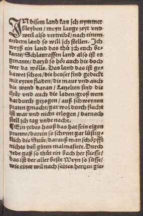 JN disem land kan jch nymmer || bleyben/ meyn lange zeyt vnd || weil also vertreibe/