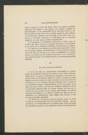 III - Las tres novelas de Loveira.