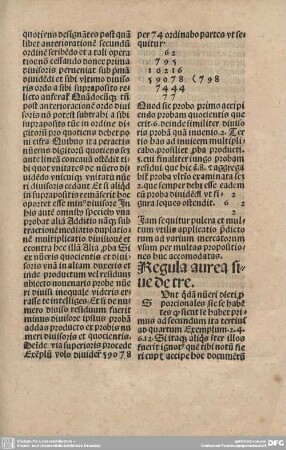 Regula aurea sive de tre.