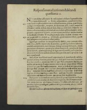 Responsiones ad rationes dubitandi quaestionis I.