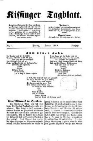 Kissinger Tagblatt. 1869