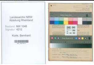 Entnazifizierung Bernhard Korte , geb. 07.02.1918 (Lehrer)