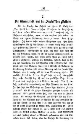 Der Leseunterricht nach der Jacotot'schen Methode