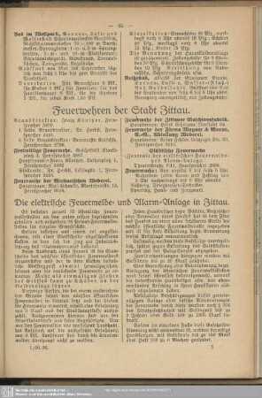 Die elektrische Feuermelde- und Alarm-Anlage in Zittau