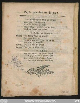 Texte zum letzten Dialog.