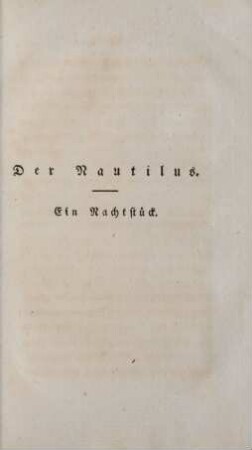 Der Nautilus. Ein Nachtstück