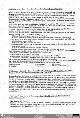 Erklärung der Sozialdemokratischen Partei