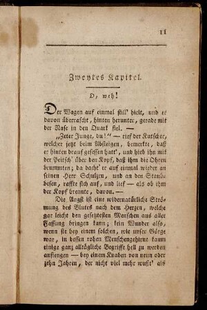 Zweytes Kapitel. O, weh!