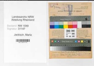 Entnazifizierung Maria Jackisch , geb. 08.08.1901 (Lehrerin)