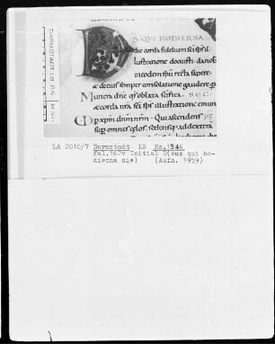 Sakramentar mit eingearbeitetem Graduale — Initiale D (eus qui hodierna die), Folio 162verso