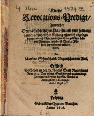 Kurtze Revocations-Predigt