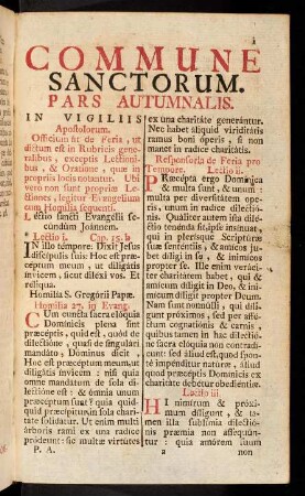 i-xviii, Commune Apostolorum.