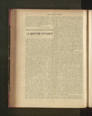 La Question D'Éthiopie.
