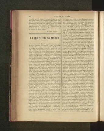 La Question D'Éthiopie.