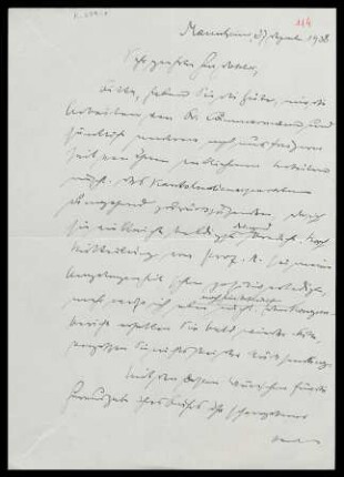 [Brief von Otto Selz an Julius Bahle vom 27. Dezember 1938]
