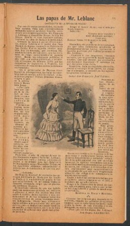 Las papas de Mr. Leblanc : Anécdota de la época de Rozas