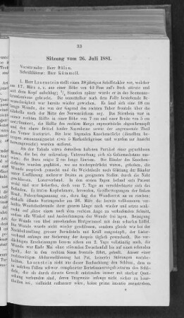 Sitzung vom 26. Juli 1881.